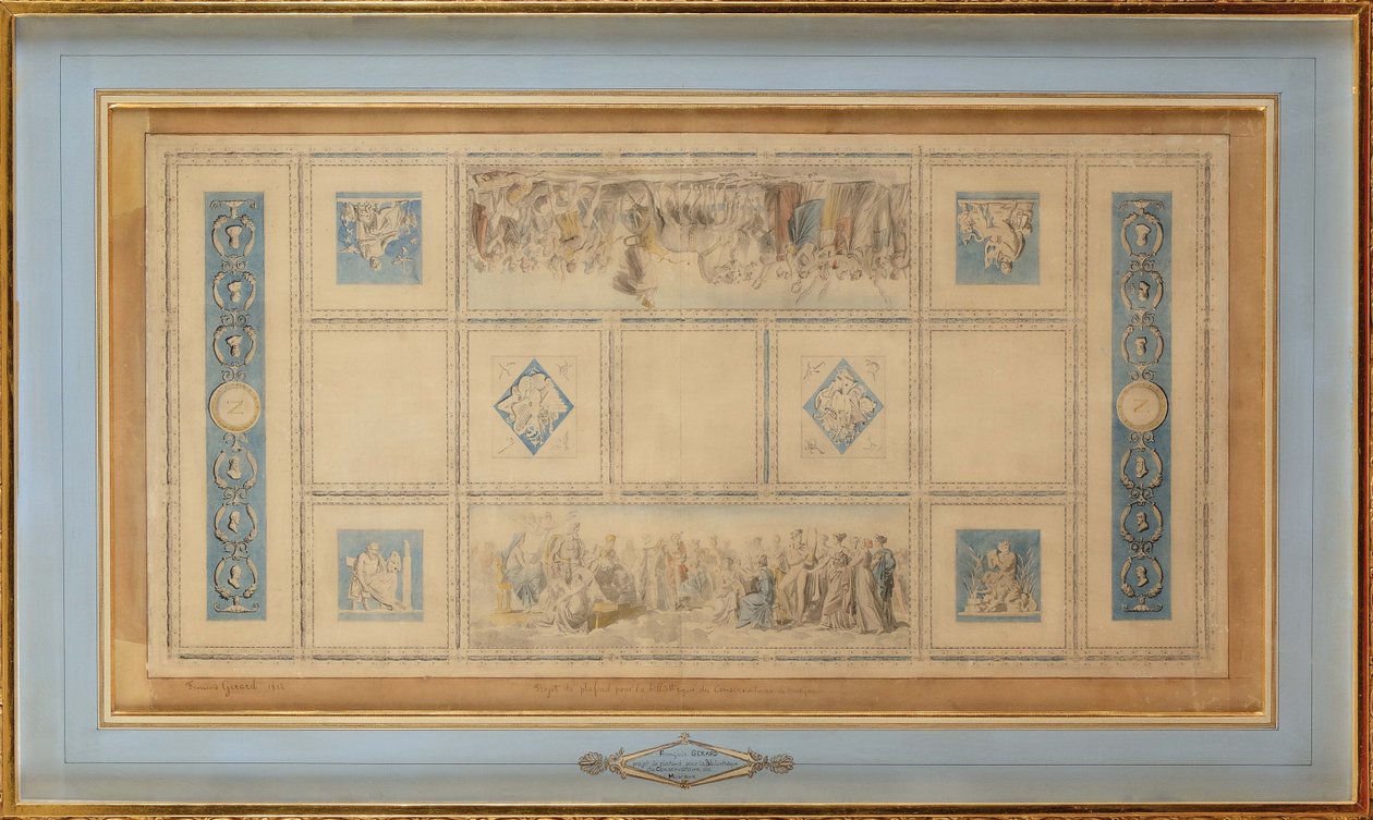 Studie für die bemalte Decke der Bibliothek im Konservatorium, 1812 von Francois Pascal Simon Gerard