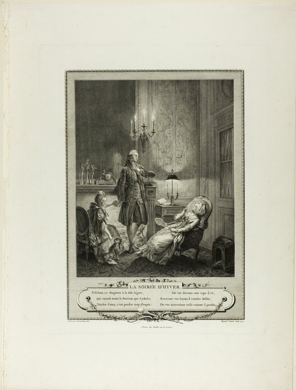 Winterabend, aus Monument du Costume Physique et Moral de la fin du Dix-huitième siècle von Francois Robert Ingouf