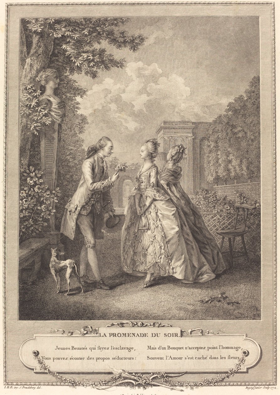 Der Abendspaziergang von Francois Robert Ingouf after Sigmund Freudenberger