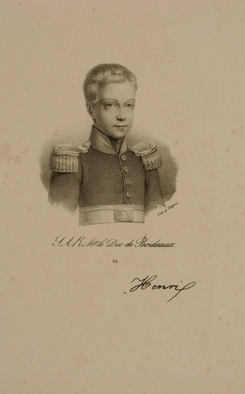 Henri Charles Ferdinand Marie Dieudonne de France, Herzog von Bordeaux, Graf von Chambord von Francois Seraphin Delpech