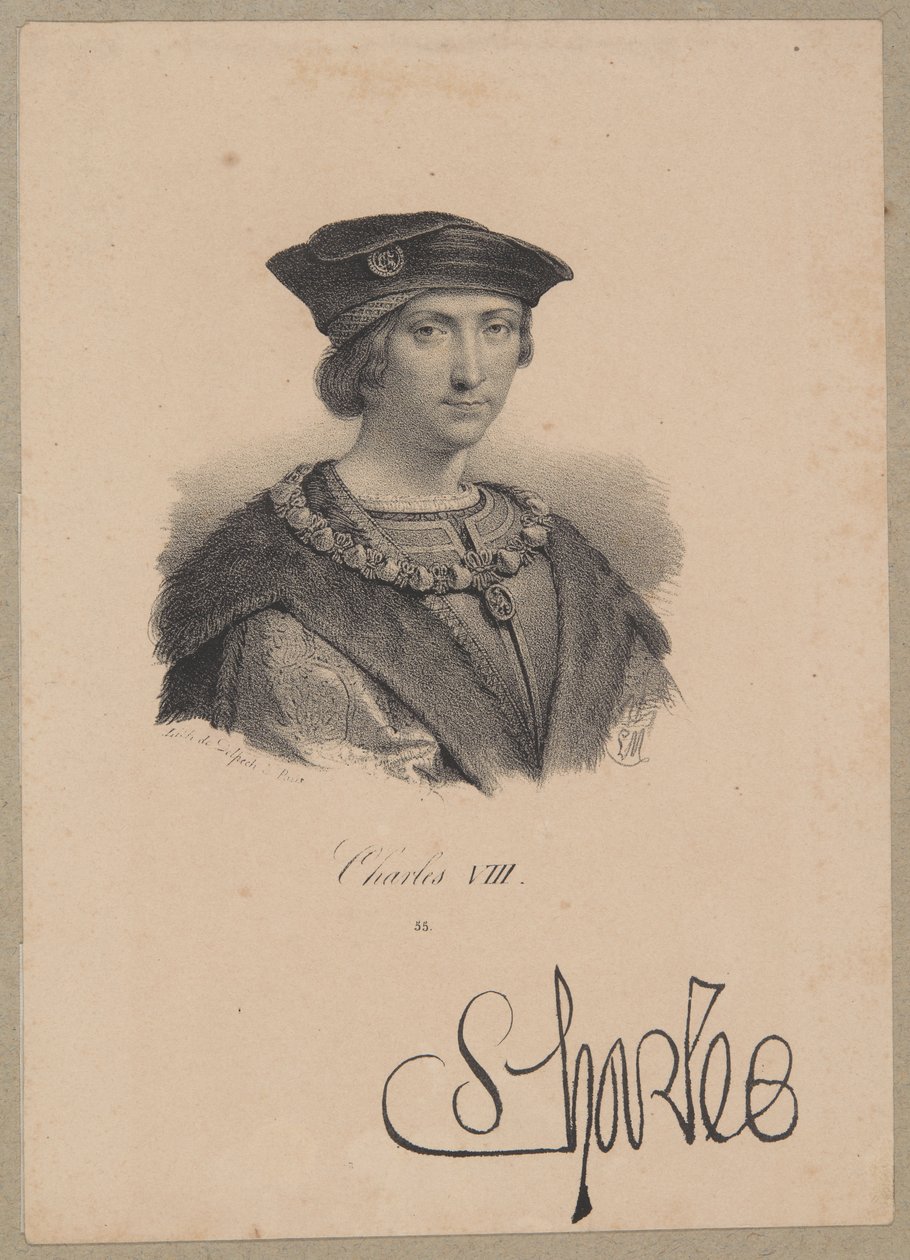 Karl VIII (1470 Amboise - 1498 Amboise) – König von Frankreich ab 1483 aus der Valois-Dynastie von Francois Seraphin Delpech