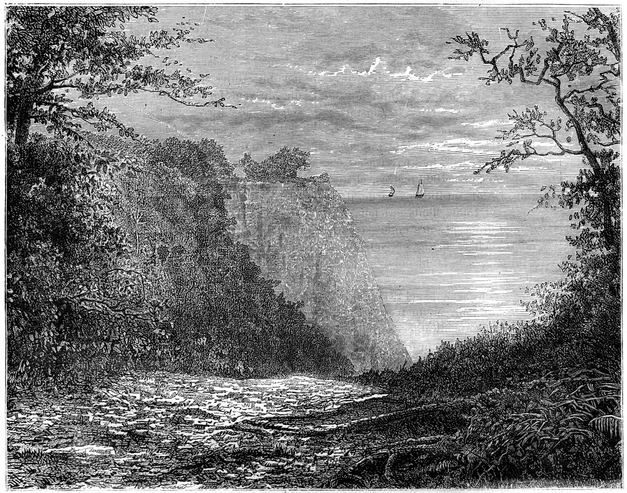 Die Kreidefelsen am Königsstuhl, Rügen, Deutschland, 19. Jahrhundert von Francois Stroobant