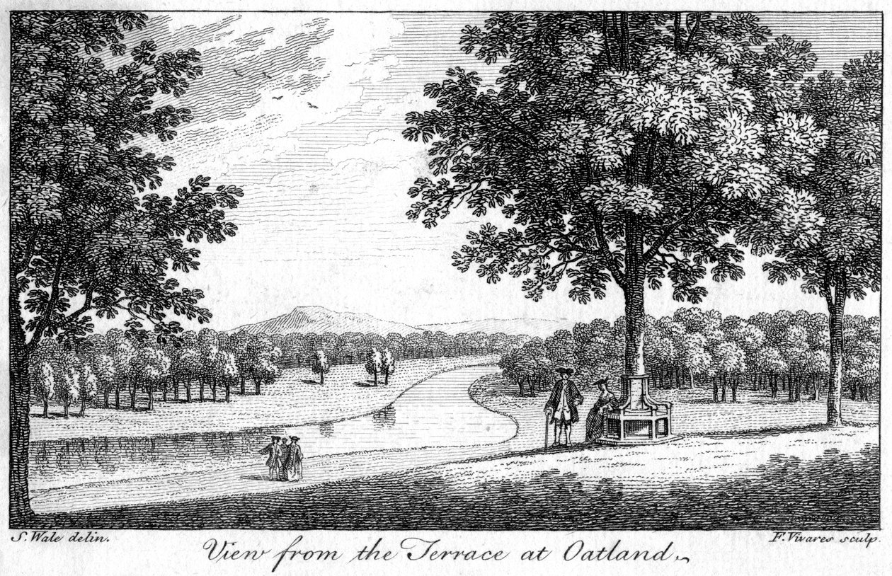 Blick von der Terrasse in Oatland, 18. Jahrhundert von Francois Vivares