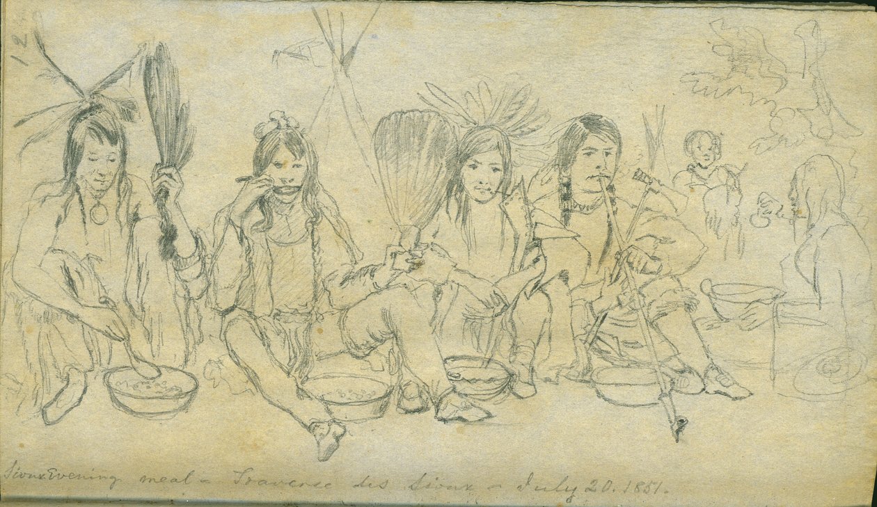 Sioux-Abendessen, Traverse des Sioux, 20. Juli 1851 von Frank Blackwell Mayer