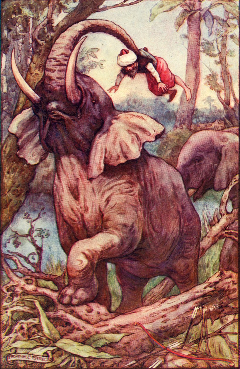 Das Tier hob mich mit seinem Rüssel auf und setzte mich auf seine Schultern, ca. 1930 von Frank C. Pape