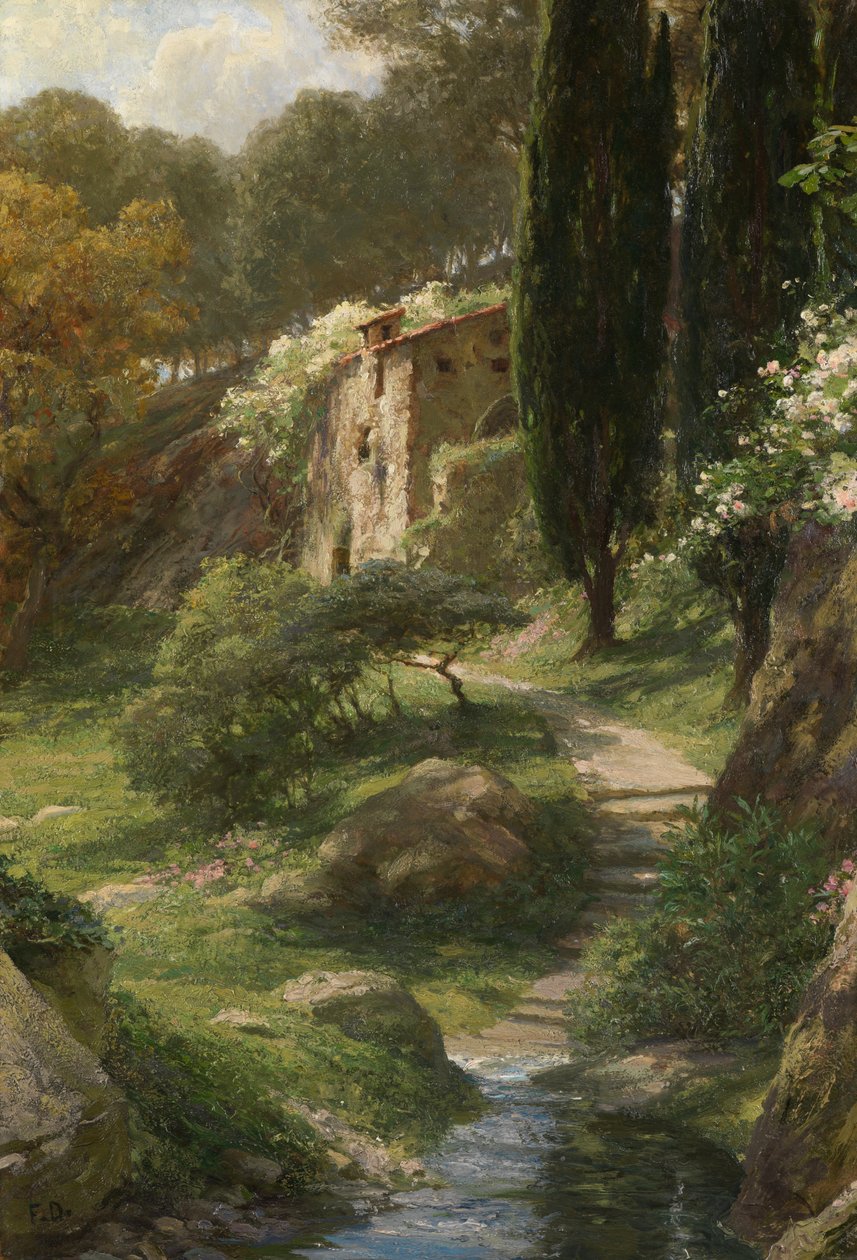 Die alte Mühle in La Mortola von Frank Dicksee