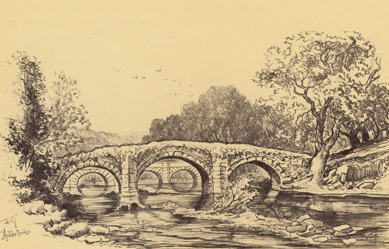 Cromwells Brücke am Hodder von Frank Greenwood