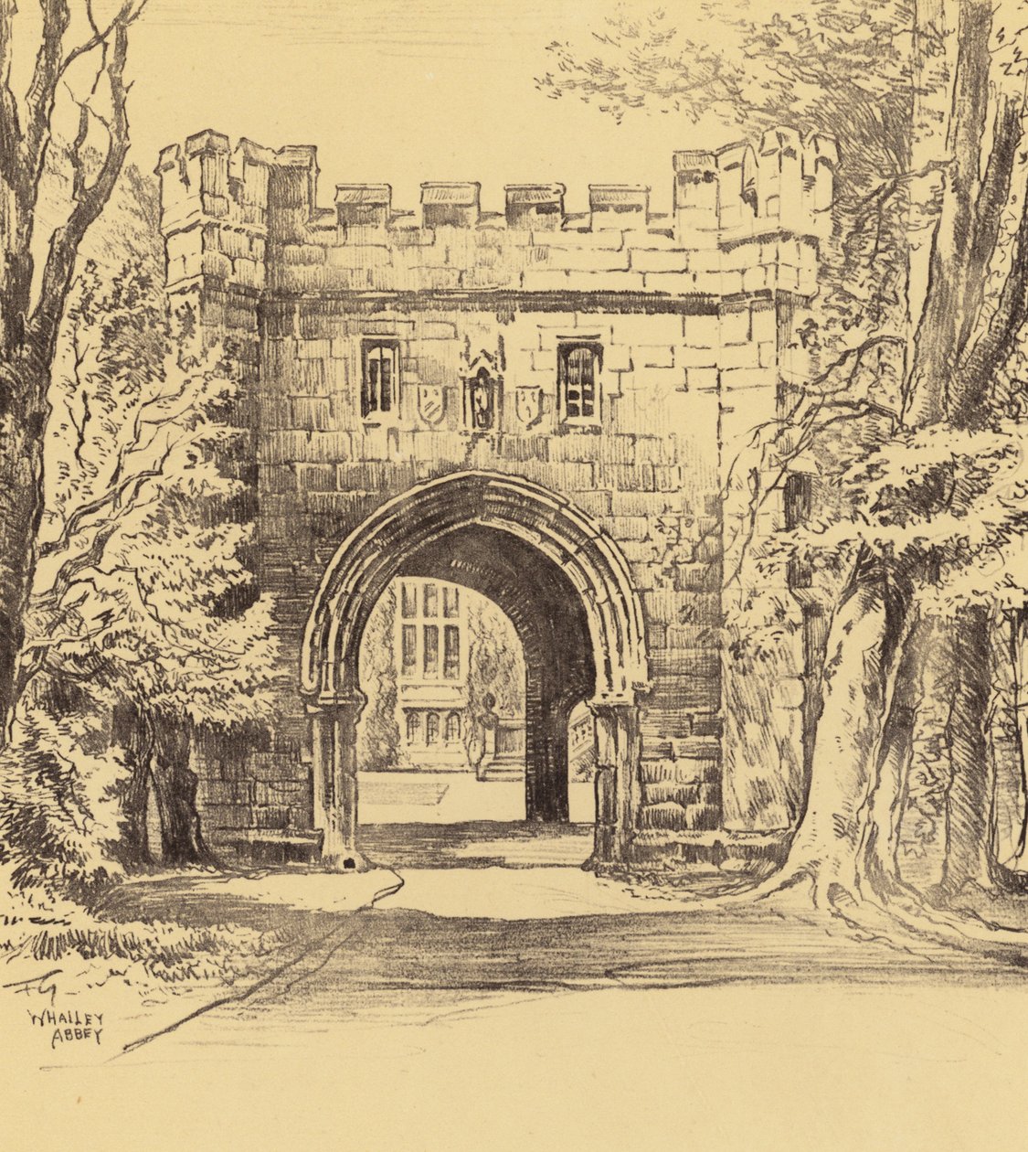 Whalley Abbey, das nordöstliche Tor von Frank Greenwood