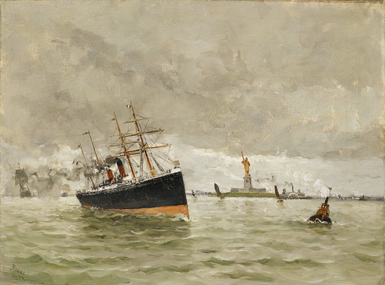 New York: Einfahrt in den Hafen, 1887 von Frank Myers Boggs