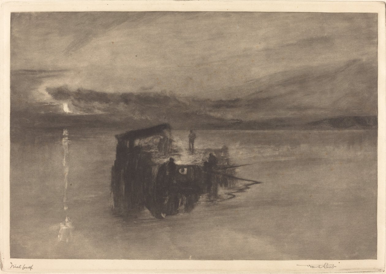 Das Holzfloß auf dem Rhein von Frank Short, after Joseph Mallord William Turner