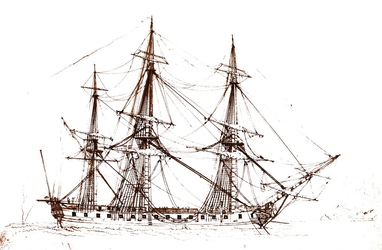 Die Fregatte Galathée von François Aimé Louis Dumoulin