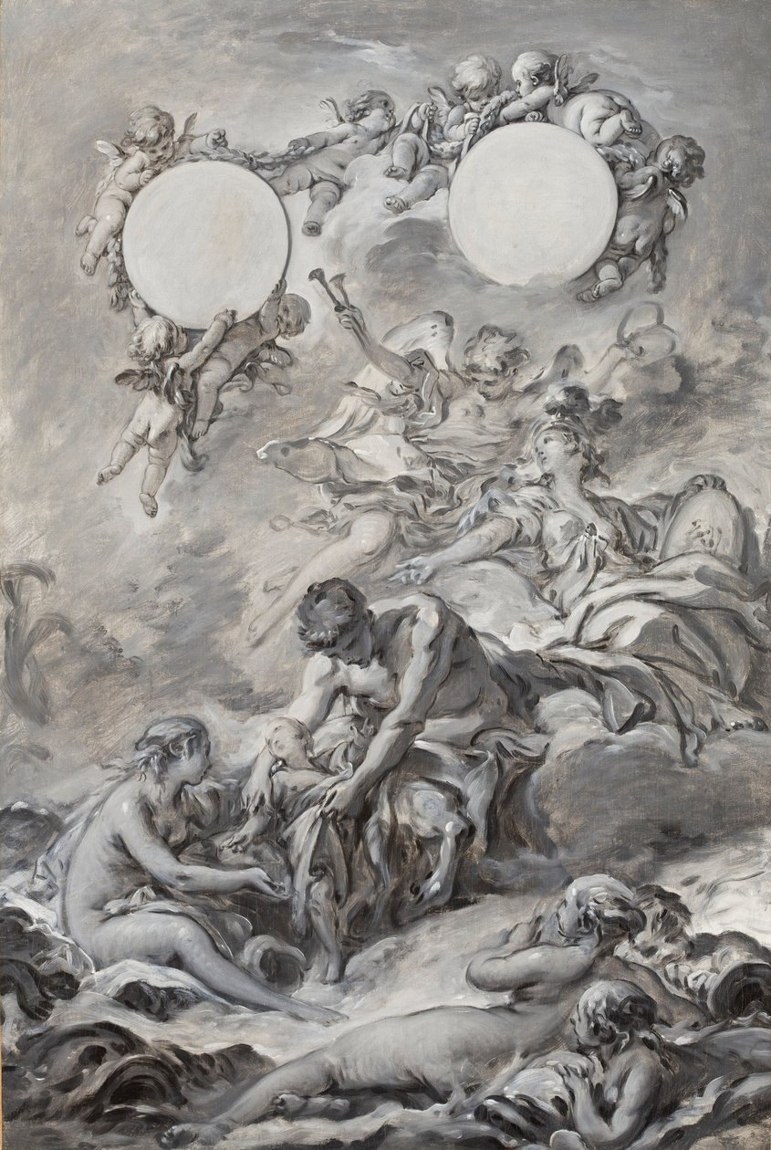 Allegorie der Erziehung von Ludwig XV, ca. 1756 von François Boucher