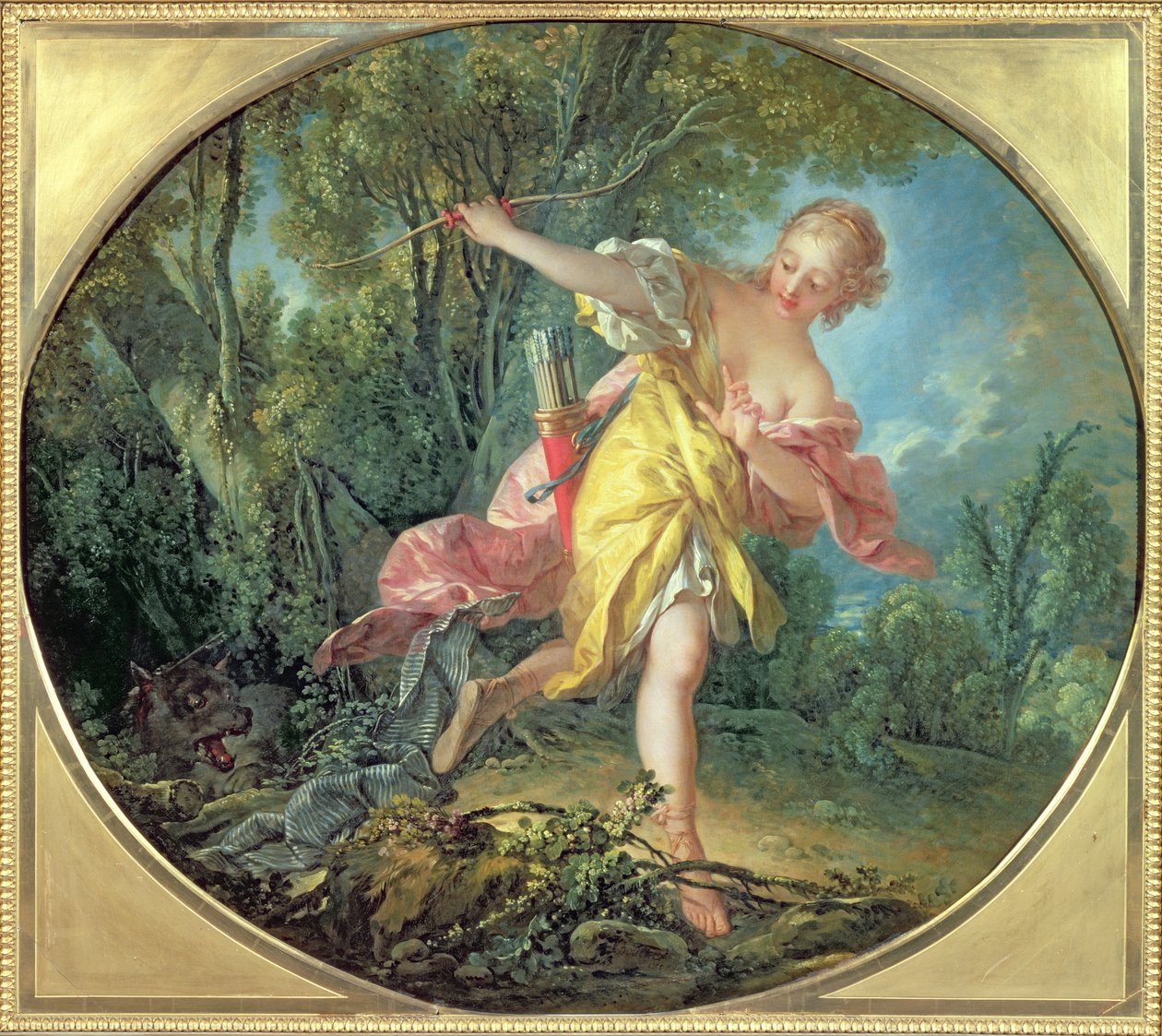 Rhea Sylvia flieht vor dem Wolf, 1756 von François Boucher