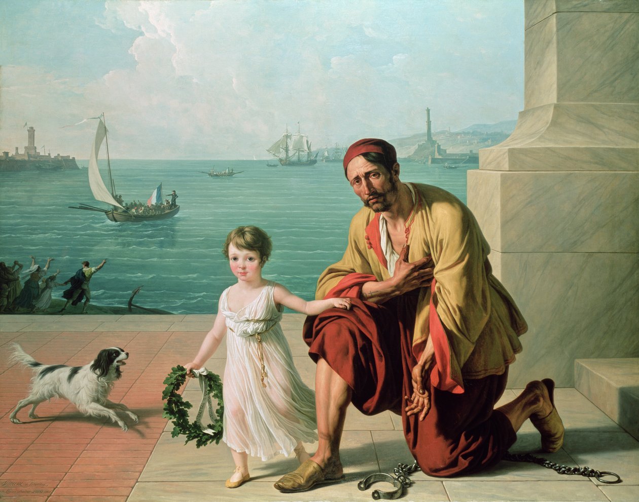 Eine Allegorie, die die Befreiung französischer und italienischer Gefangener darstellt, 1806 von François-André Vincent