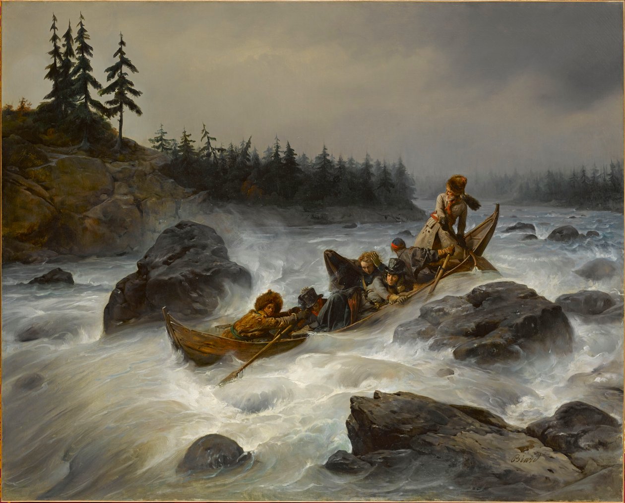 Der Herzog von Orleans am Muonio-Fluss in Lappland, August 1795, 1840 von François August Biard