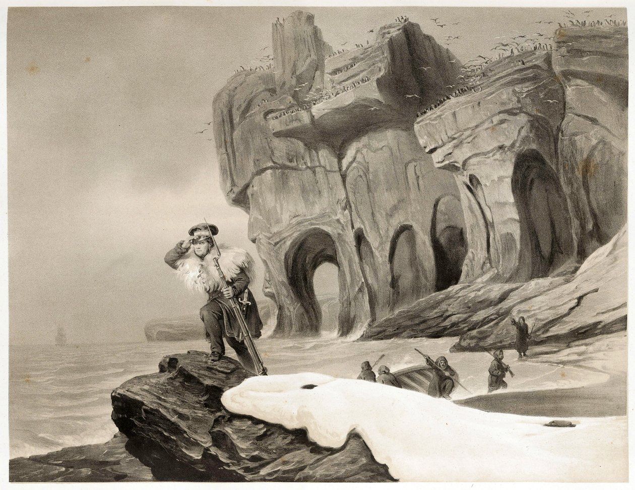 Bäreninsel aus Voyages en Scandinavie, en Laponie, au Spitzberg et aux Feroe, veröffentlicht 1852 (Gravur) von François Auguste Biard