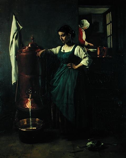 Der Kupfertrinkbrunnen, 1861 von François Bonvin