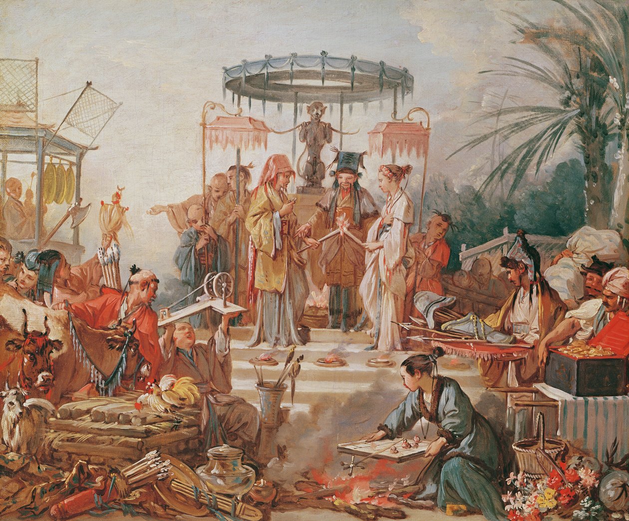 Eine chinesische Hochzeit, Studie für einen Wandteppich, ca. 1742 von François Boucher