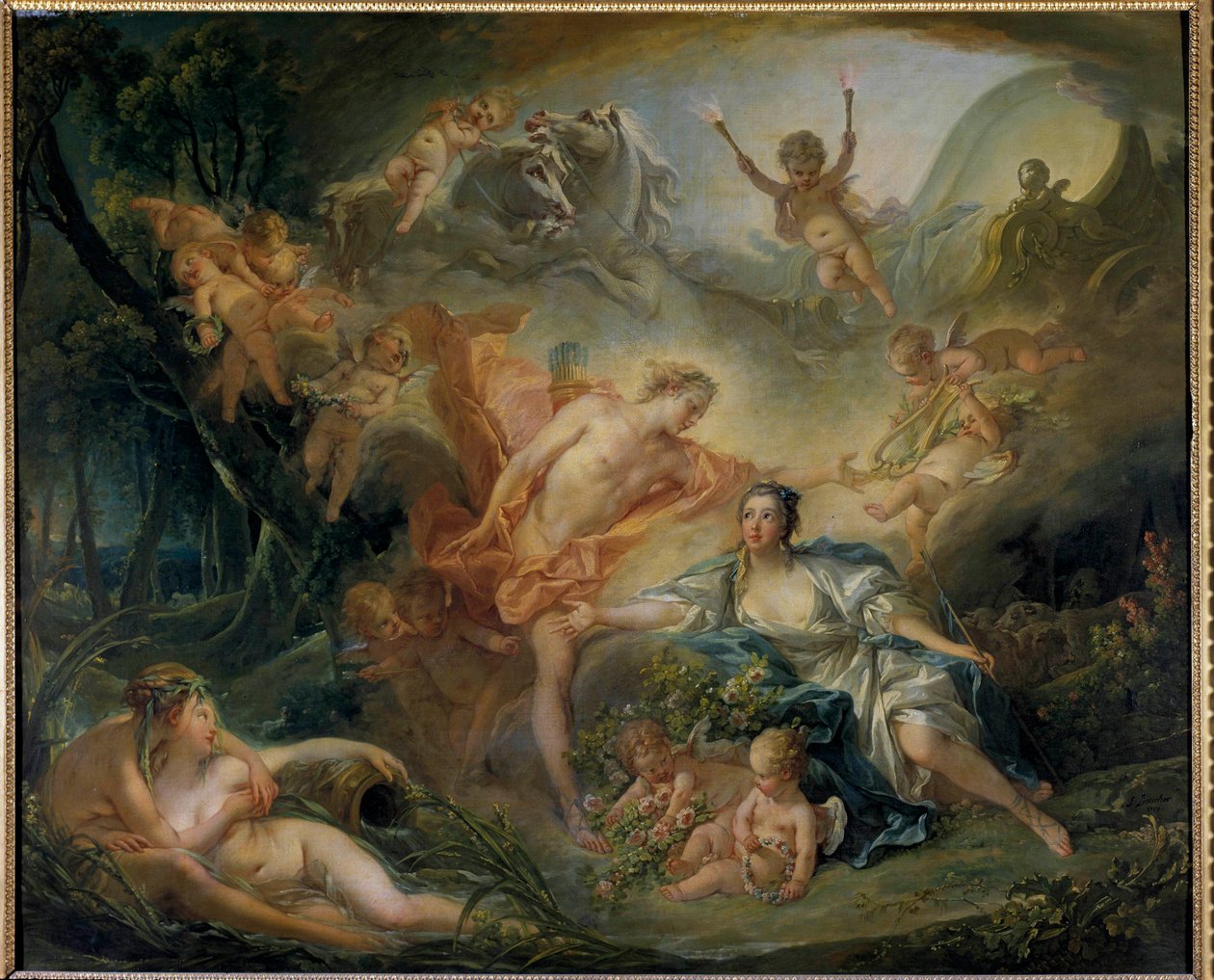 Apollo offenbart dem Hirten Isse seine Göttlichkeit von François Boucher