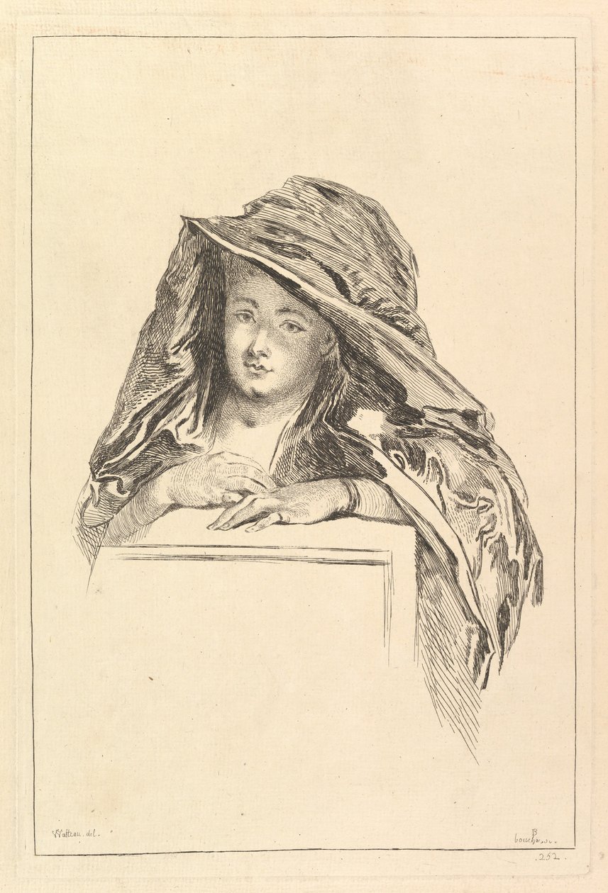 Büste einer Frau mit Kapuzenmantel, 18. Jahrhundert von François Boucher