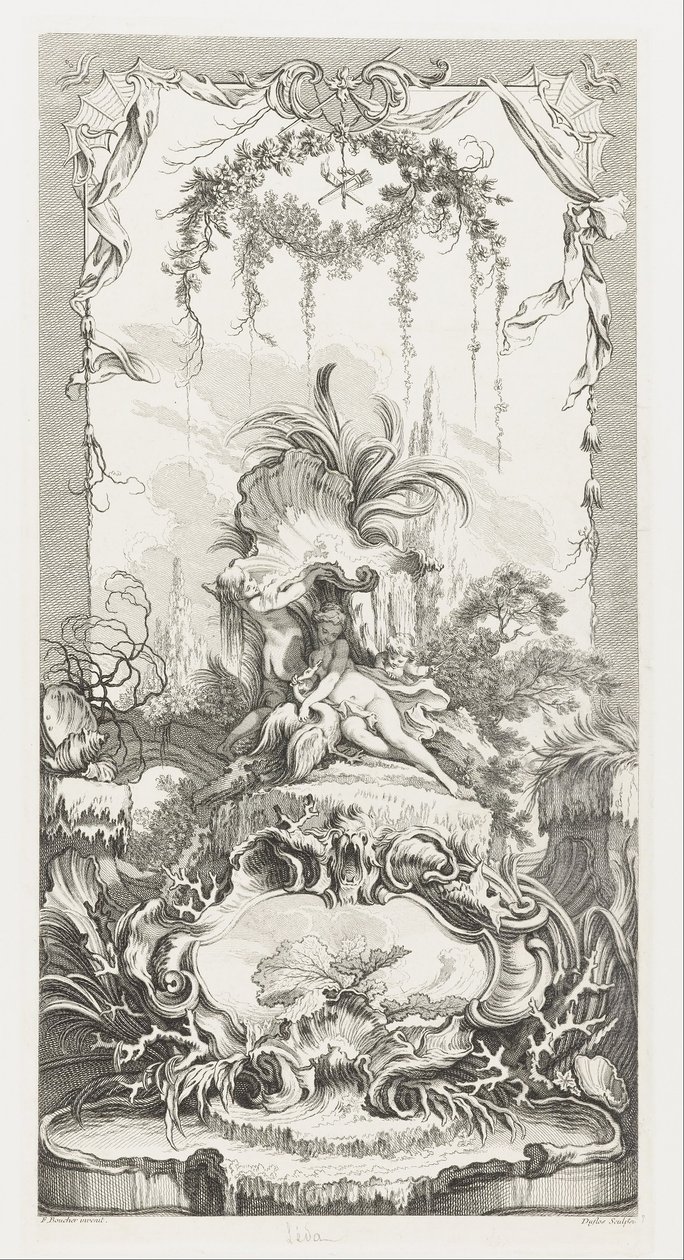 Léda in Nouveaux Morceaux pour des paravents (Neue Konzepte für Bildschirme) von François Boucher