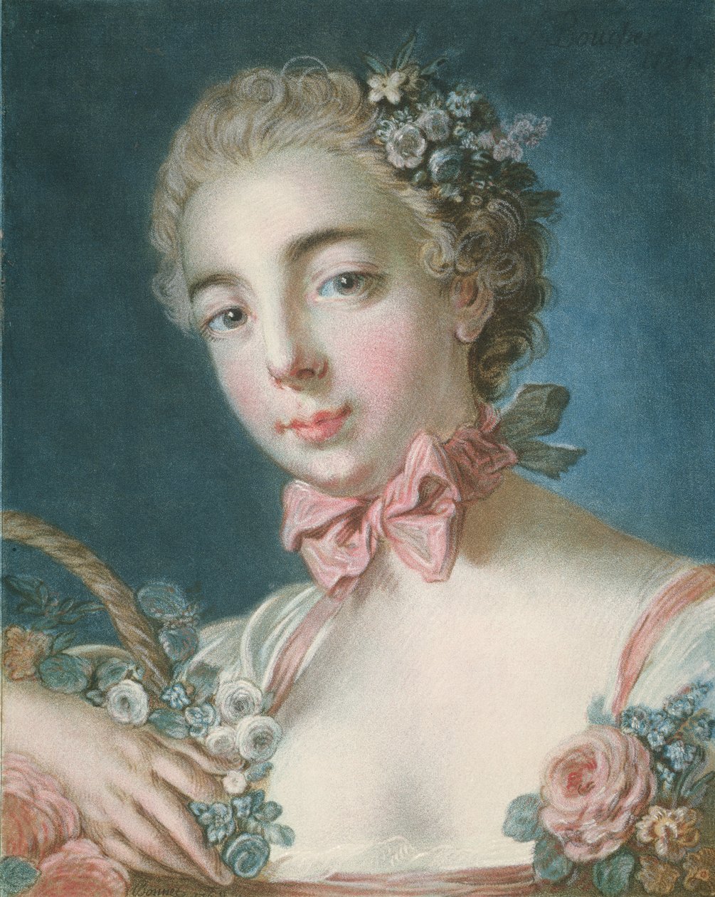 P.59-1959 Kopf von Flora, graviert von Louis-Marin Bonnet (1736-93) 1769 von François Boucher