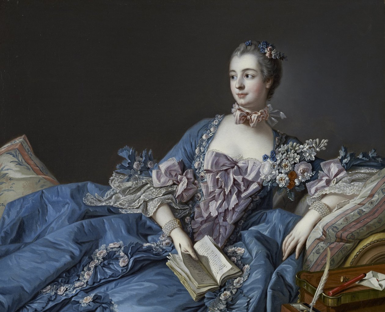 Porträt der Marquise de Pompadour 1721-1764, um 1758 von François Boucher
