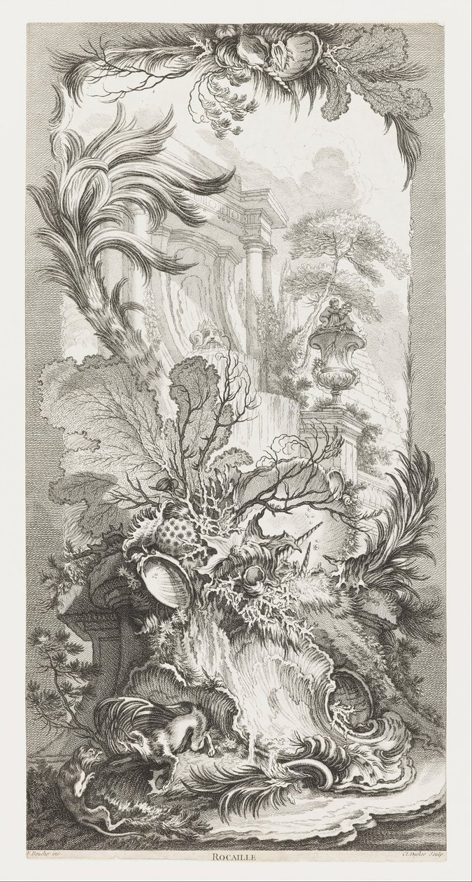 Rocaille [Rokoko-Design], in Nouveaux Morceaux pour des Paravents [Neue Konzepte für Paravents] von François Boucher