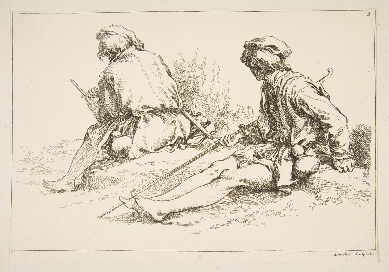 Blatt mit Skizzen, 1753 von François Boucher