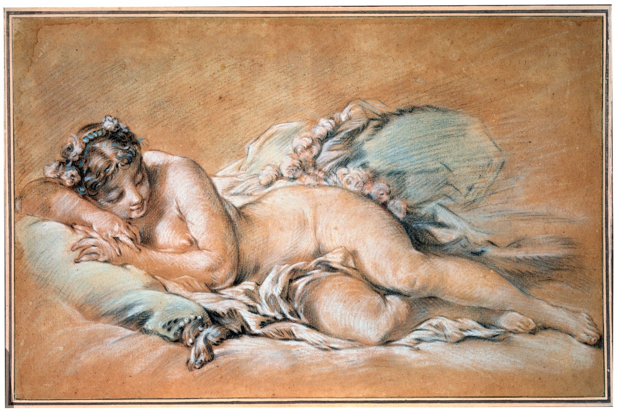 Schlafende junge Frau, 1758 von François Boucher