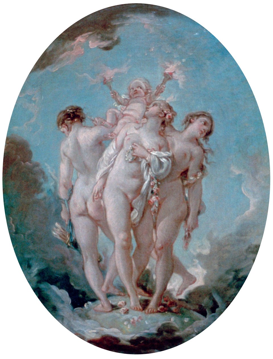 Die drei Grazien, um 1725-1770 von François Boucher