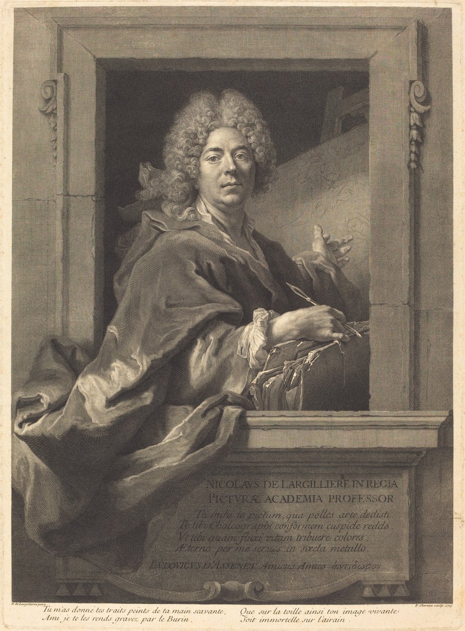Nicolas de Largilliere von François Chereau I after Nicolas de Largillierre