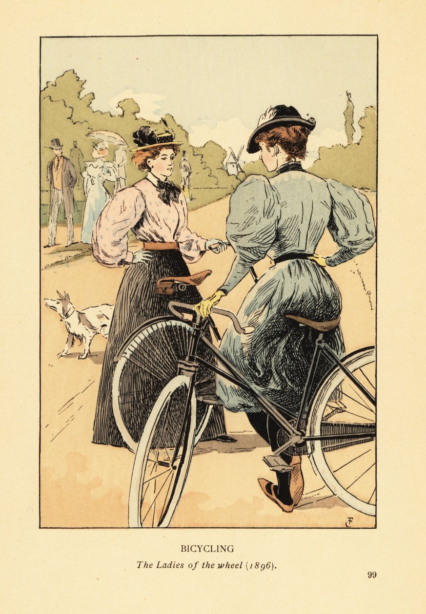 Radfahren, die Damen des Rades im Jahr 1896 von François Courboin