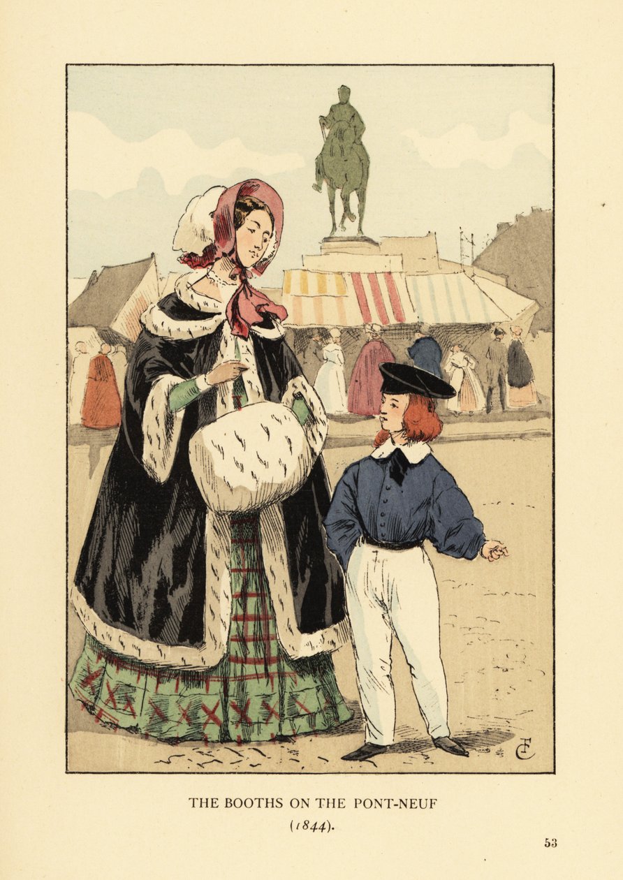 Die Buden auf der Pont Neuf, Paris von François Courboin