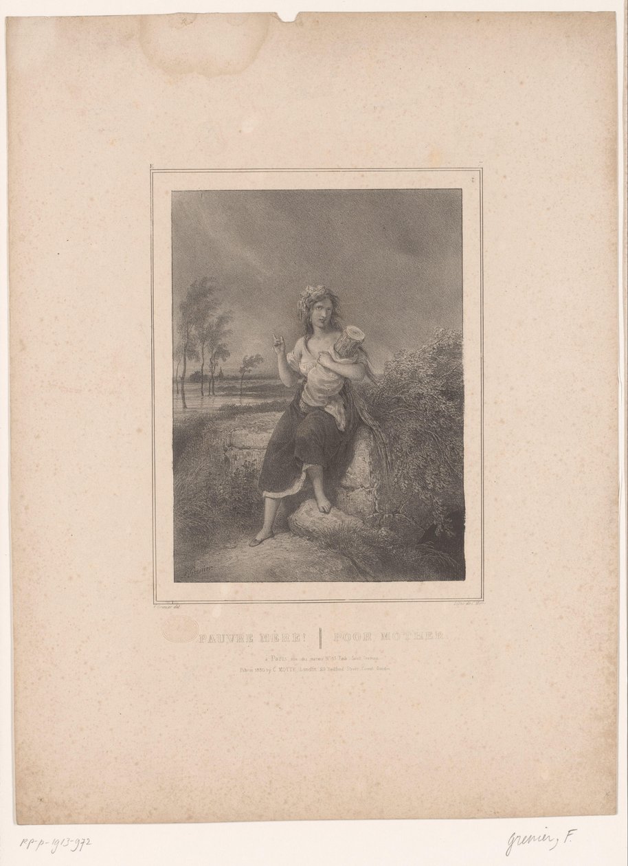 Mutter mit Baumstamm in Tuch gewickelt (Twaalf voorstellingen van diverse figuren) von François Grenier