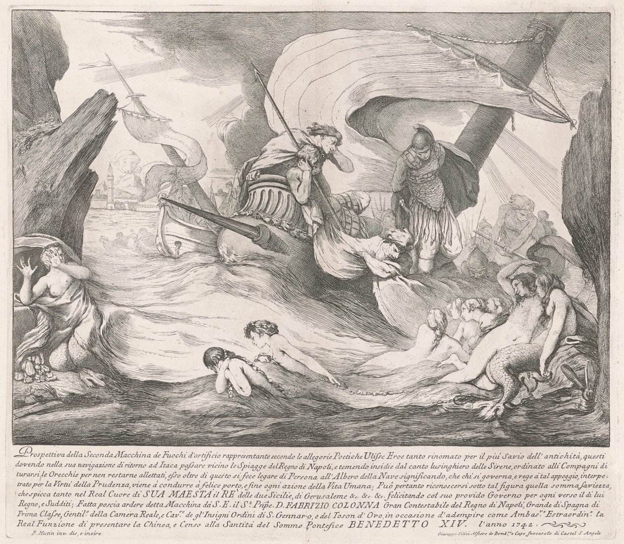 Die Seconda Macchina für die Chinea von 1742: Odysseus und die Sirenen von François Hutin