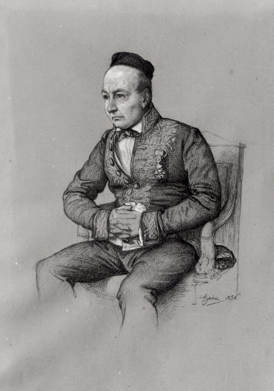 Porträt von Charles Augustin Sainte-Beuve (1804-69) (1856) von François Joseph Heim