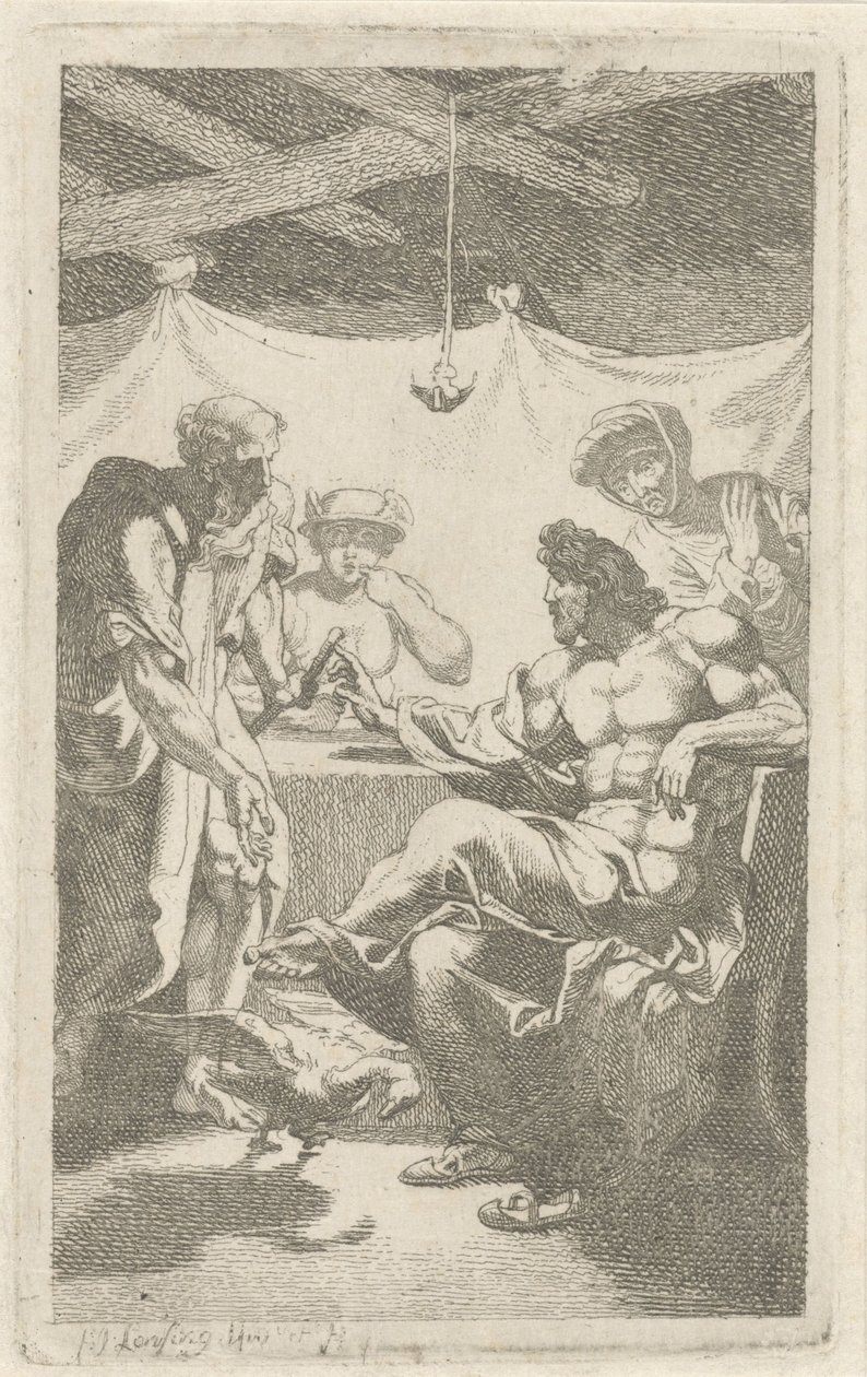 Jupiter und Merkur bei Philemon und Baucis von François Joseph Lonsing