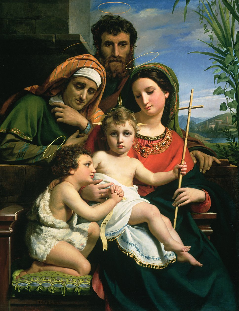 Die Heilige Familie mit den Heiligen Johannes dem Täufer und Elisabeth, 1823 von François Joseph Navez