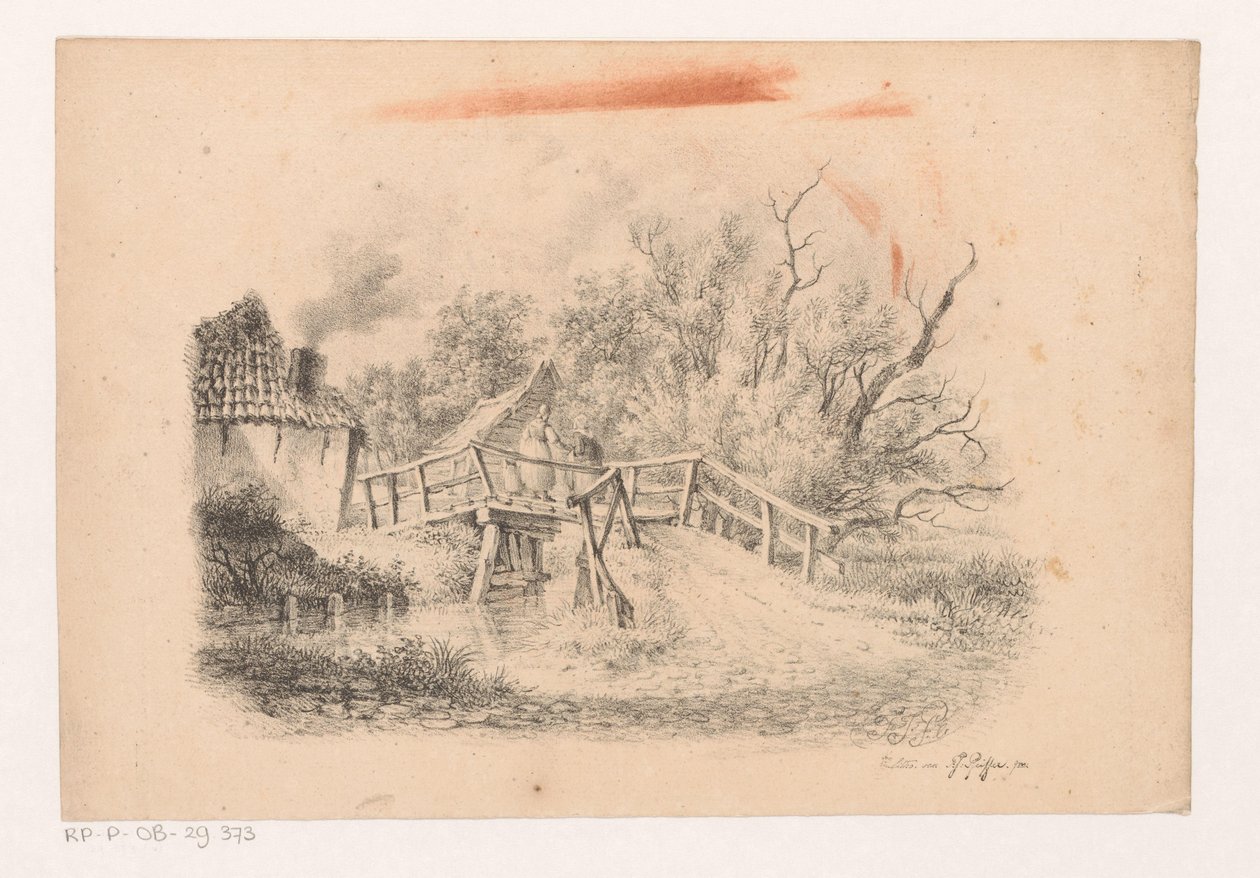 Landschaft mit Brücke von François Joseph Pfeiffer (II)