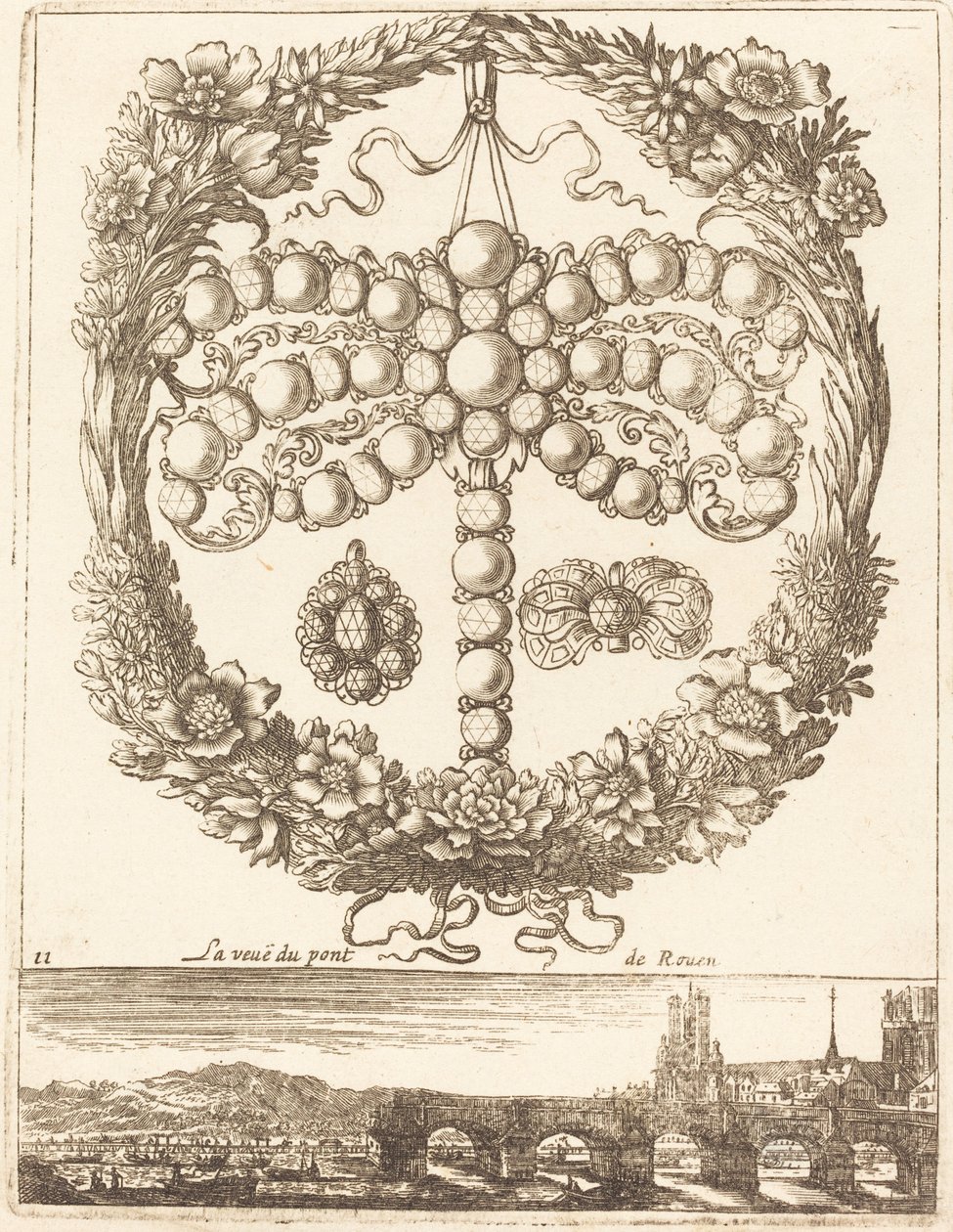 La veue du pont de Rouen von François Le Febvre