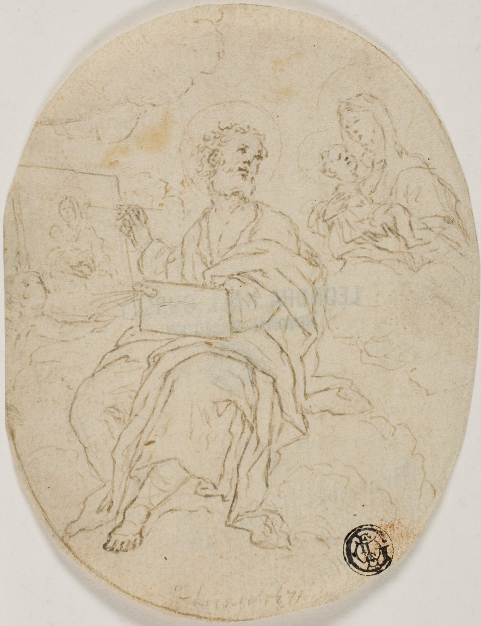 Der heilige Lukas malt die Madonna mit Kind von François Le Moyne