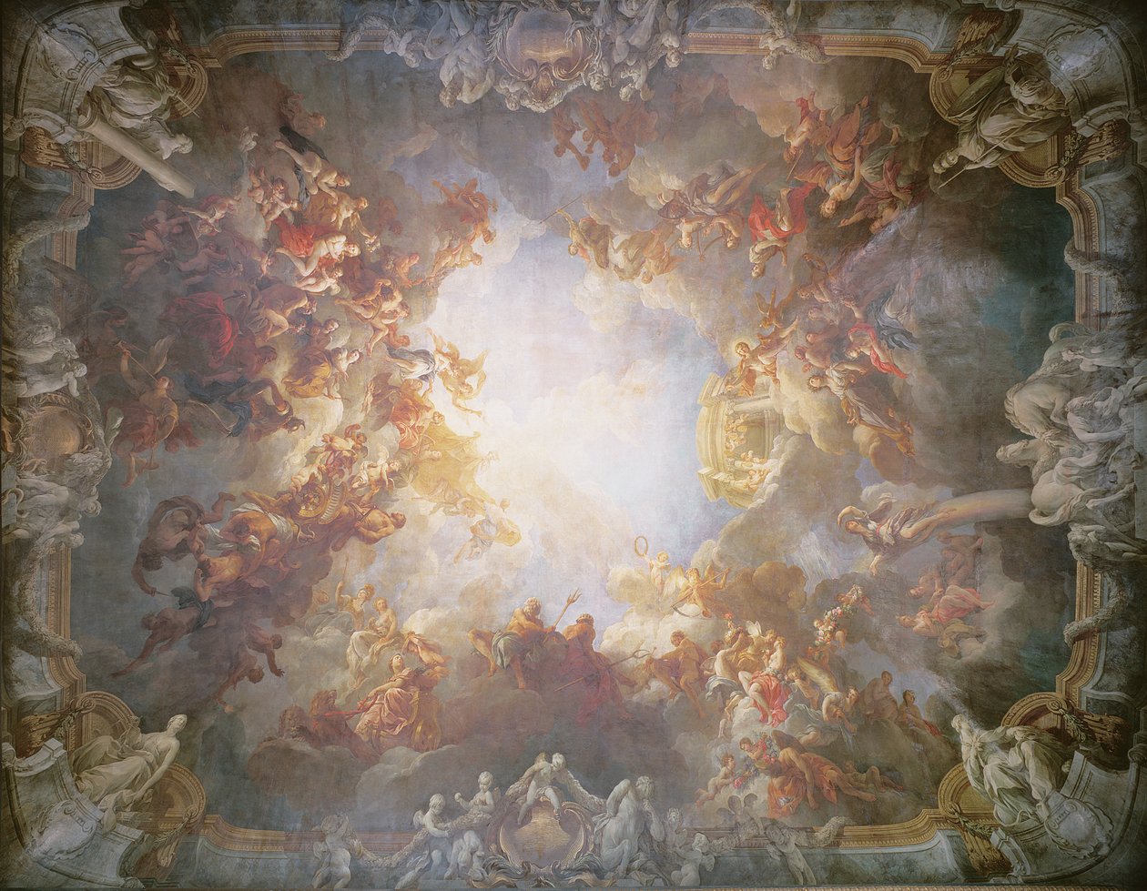 Die Apotheose des Herkules, von der Decke des Salons des Herkules, 1733-6 von François Lemoyne