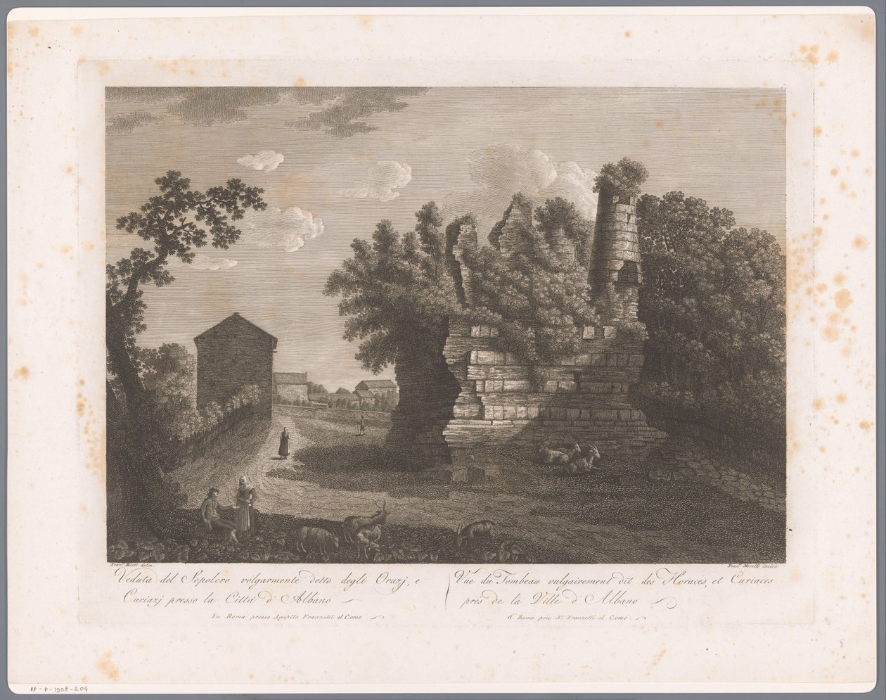 Ansicht der Gräber von Horatii und Curiatii (Albano) von François Morel