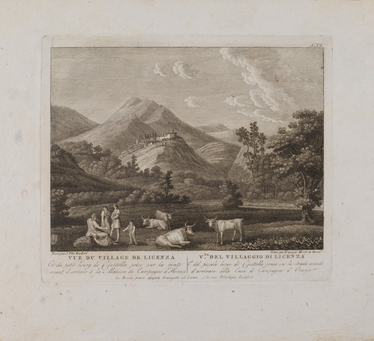 Ansicht des Dorfes Licenzo (Nr. VI) von François Morel