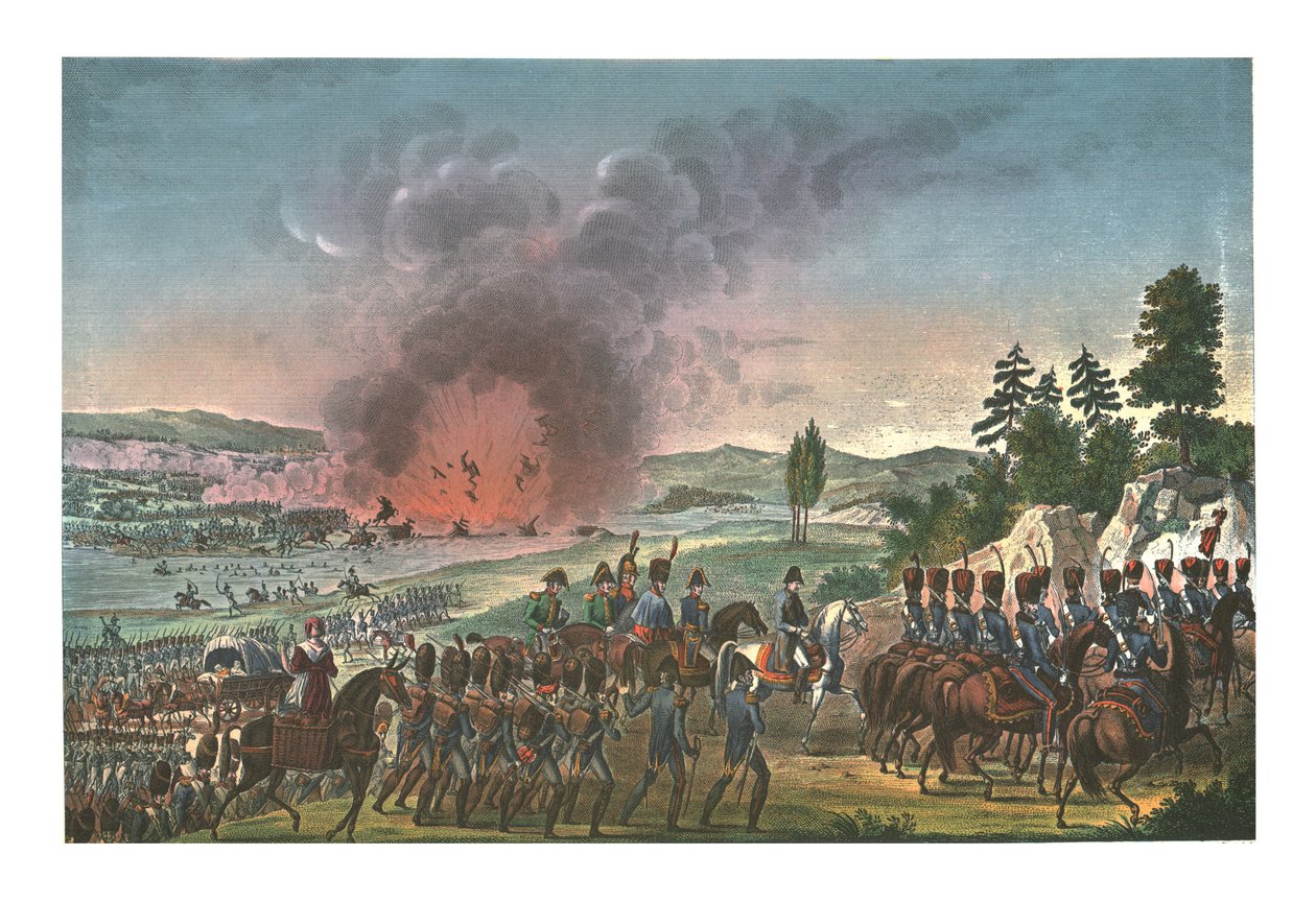 Rückzug der Franzosen nach der Schlacht von Leipzig, 19. Oktober 1813, ca. 1850 von François Pigeot