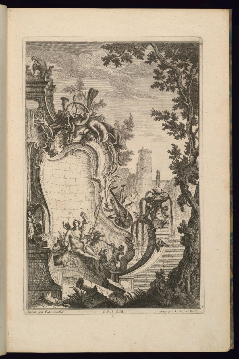 Entwurf für einen Brunnen mit Diana von François de Cuvilliés the Elder