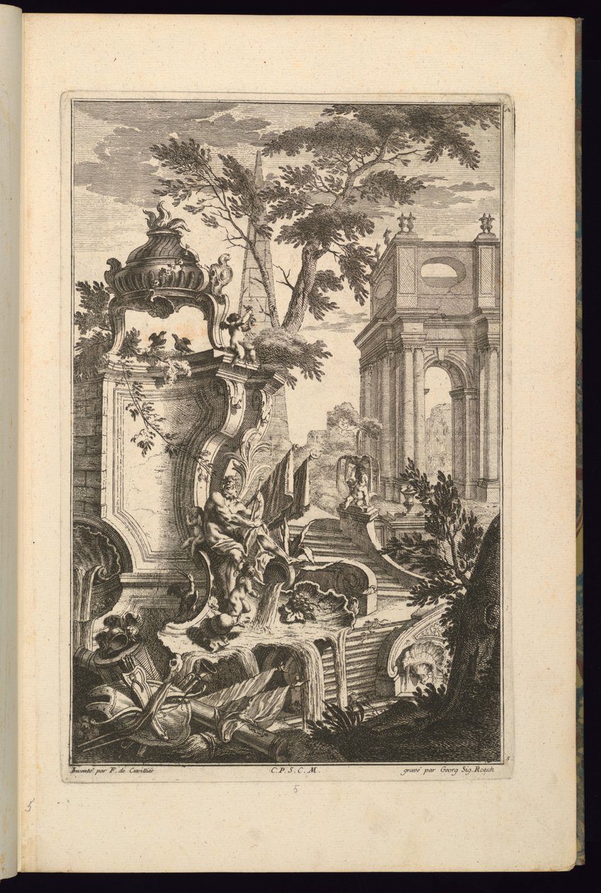 Entwurf für einen Brunnen mit einem Flussgott von François de Cuvilliés the Elder