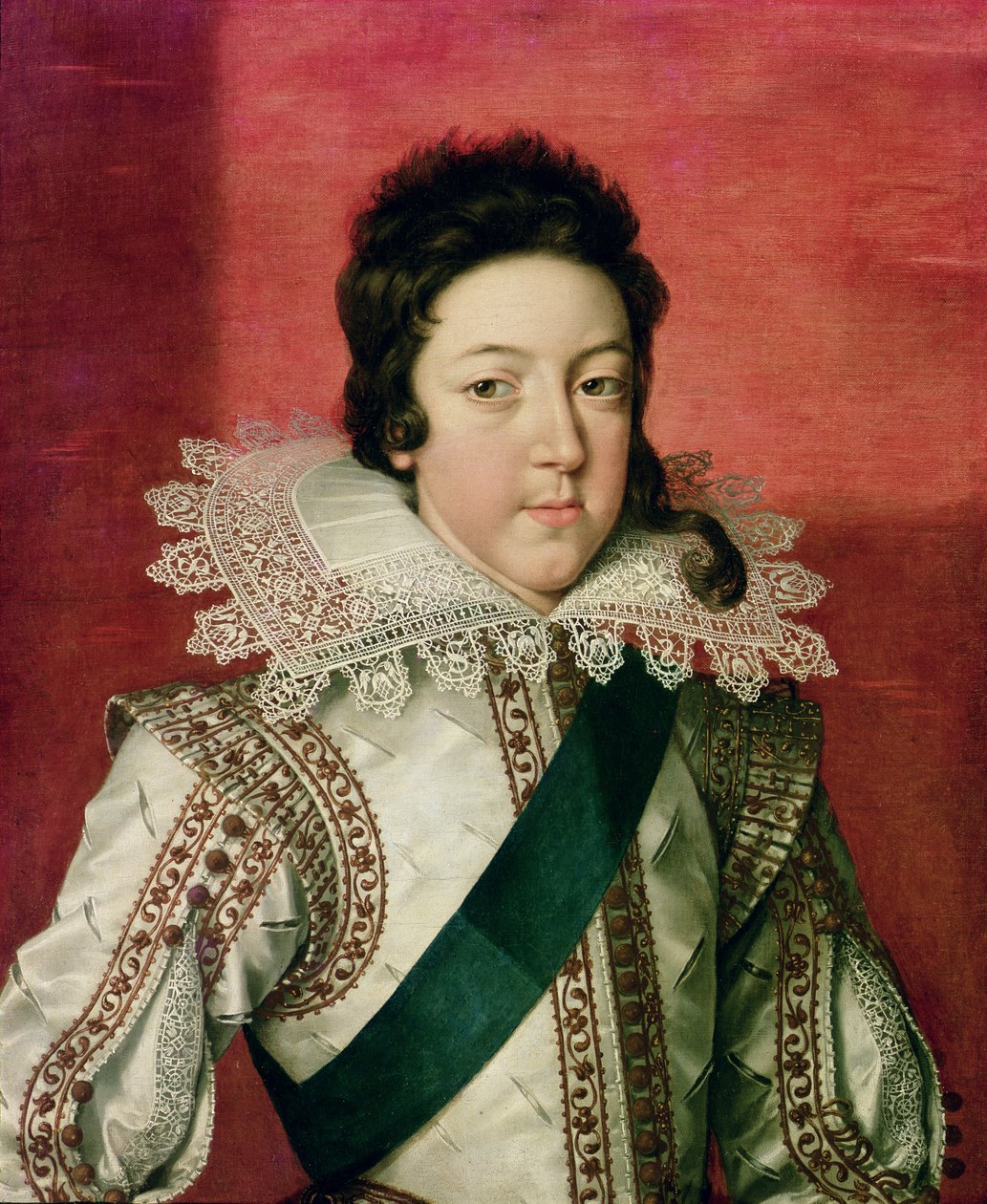 Porträt von Ludwig XIII. (1601-43) als Junge, trägt den Orden des Heiligen Geistes, ca. 1616 von Frans II Pourbus
