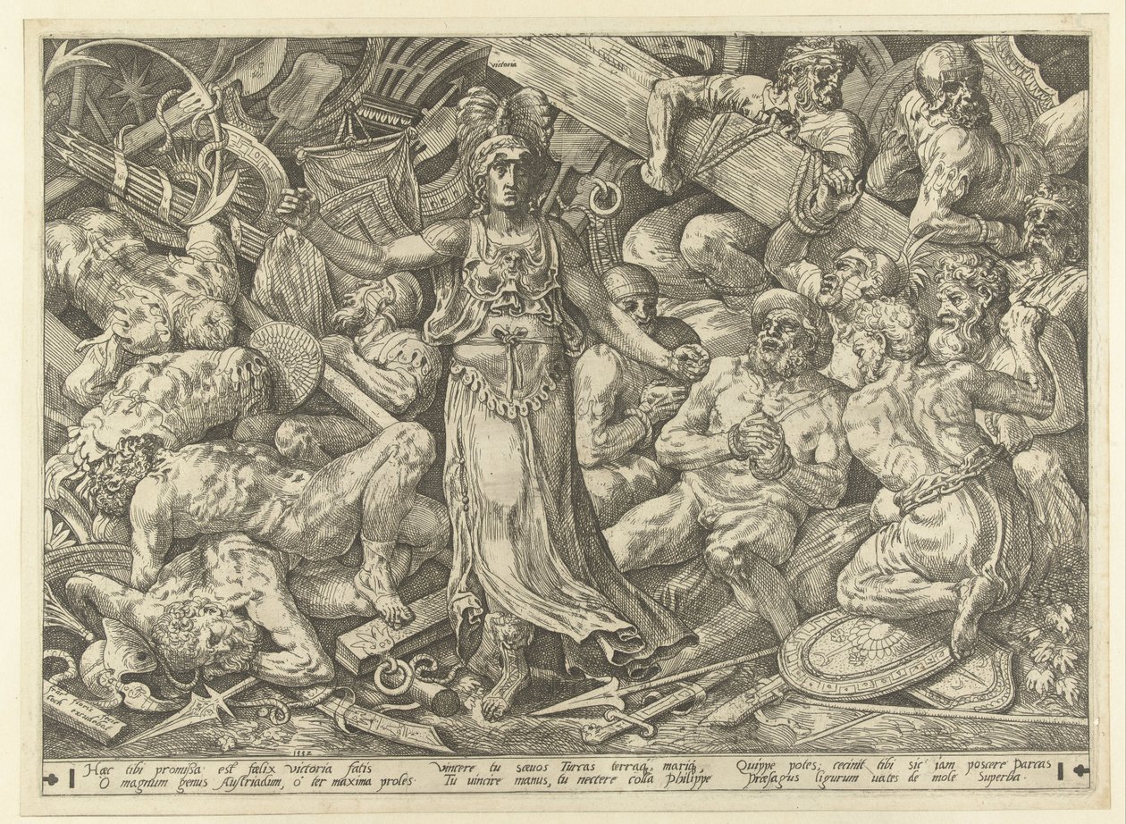 Victoria umgeben von Gefangenen und Trophäen von Frans Floris (I)